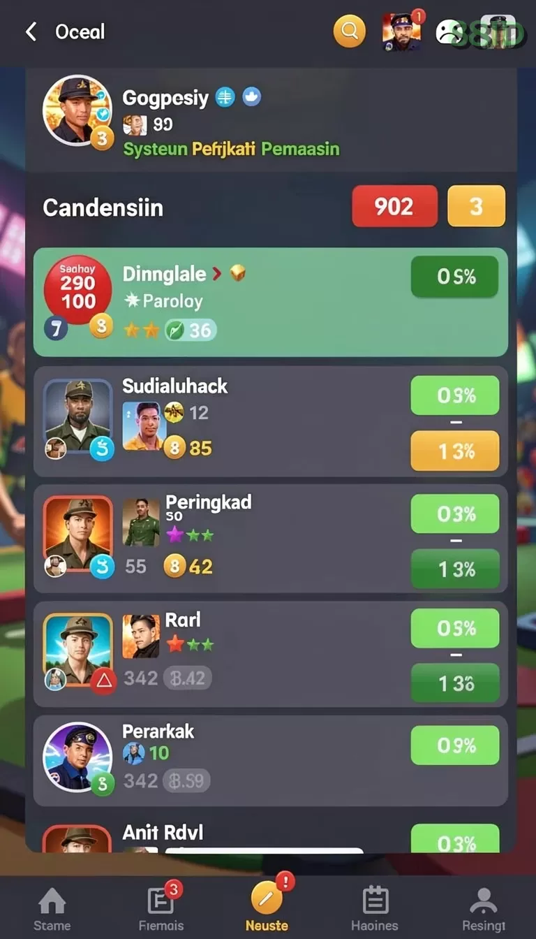 Cuplikan layar ULAR288 — menu navigasi