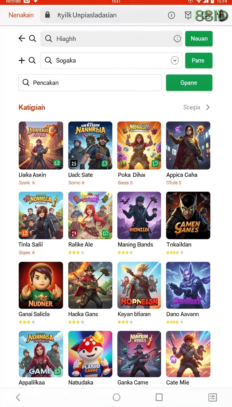 Cuplikan layar INTRO — menu navigasi